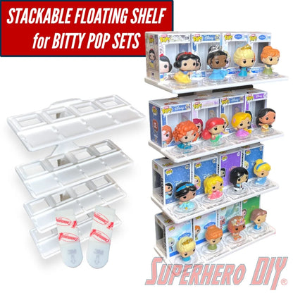 STACKABLE Floating Shelf for Bitty Pop Sets - Superhero DIY