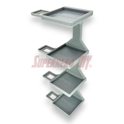 Stackable floating shelf for Bitty Pop Towns sets, designed to hold Funko figures and town box in a vertical wall-mounted display