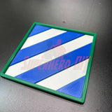 3rd Infantry Division display insignia with bold blue-and-white stripes, perfect for veterans and service recognition, available in multiple sizes.