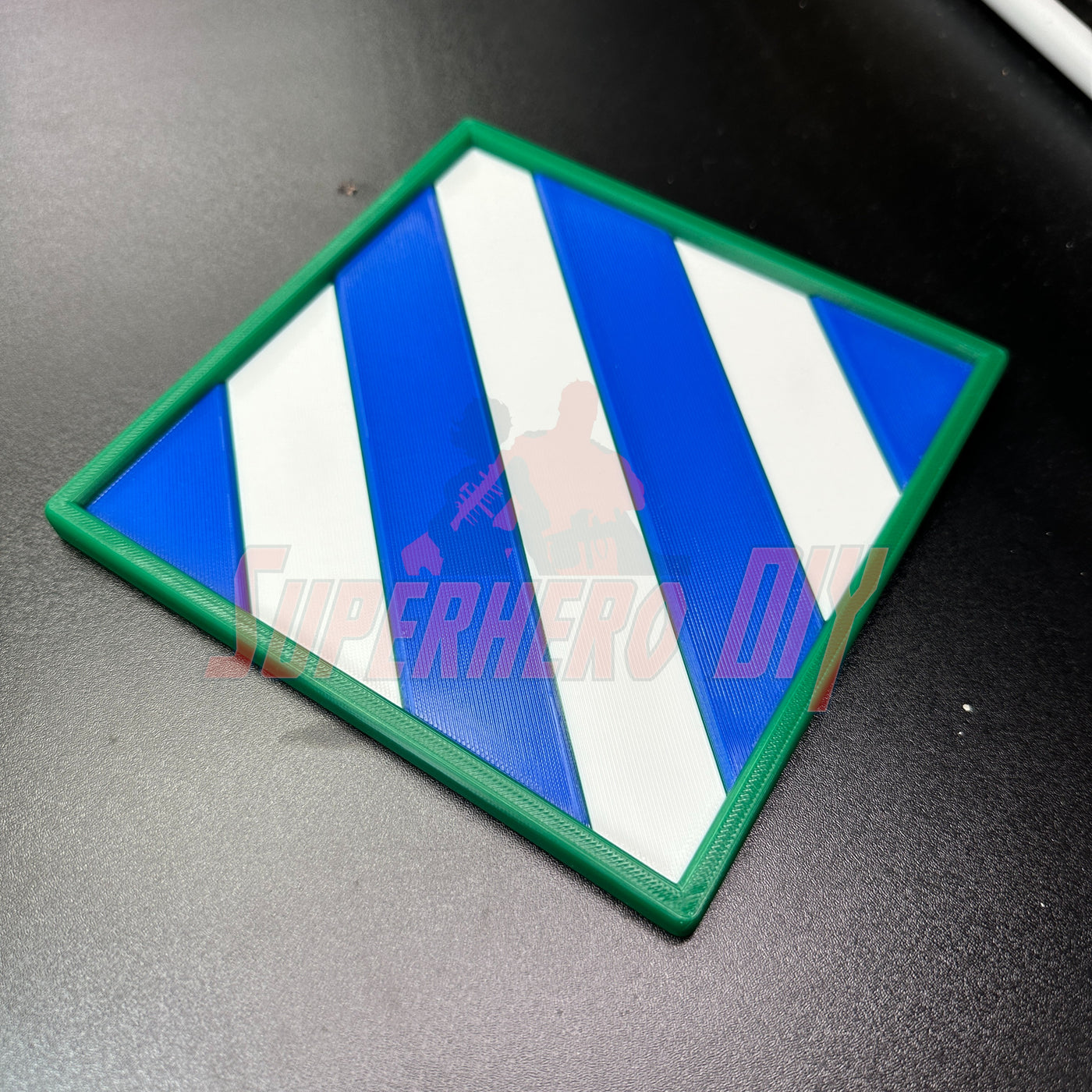 3rd Infantry Division display insignia with blue and white stripes, perfect for military service recognition.