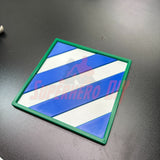 3rd Infantry Division display insignia featuring bold blue and white stripes, perfect for honoring military service, available in multiple sizes.