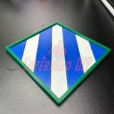 3rd Infantry Division display insignia in blue and white with green border