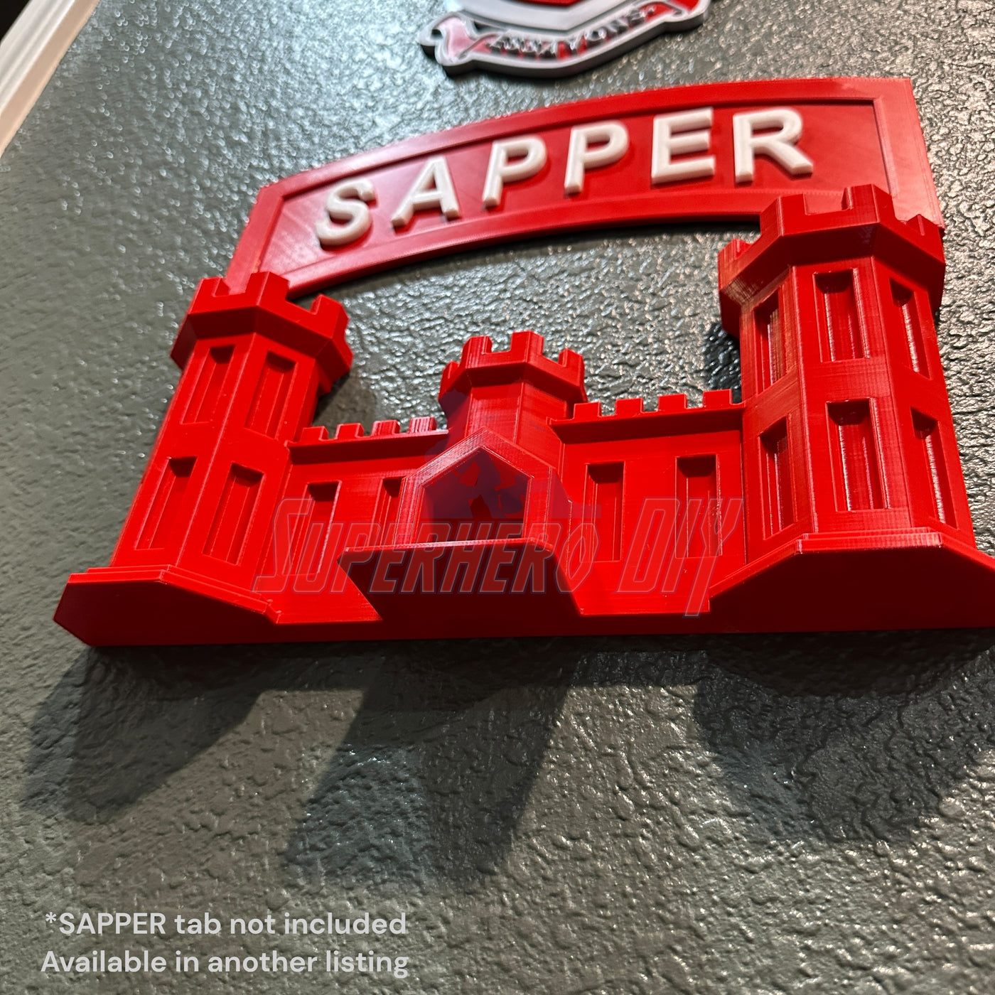Wall-mountable Army Engineer Castle display for memorabilia walls, showcasing U.S. Army Corps of Engineers legacy.