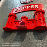 Wall-mountable Army Engineer Castle display for memorabilia walls, showcasing U.S. Army Corps of Engineers legacy.