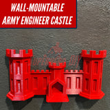 Wall-mountable Army Engineer Castle display piece for home decor and memorabilia showcase.