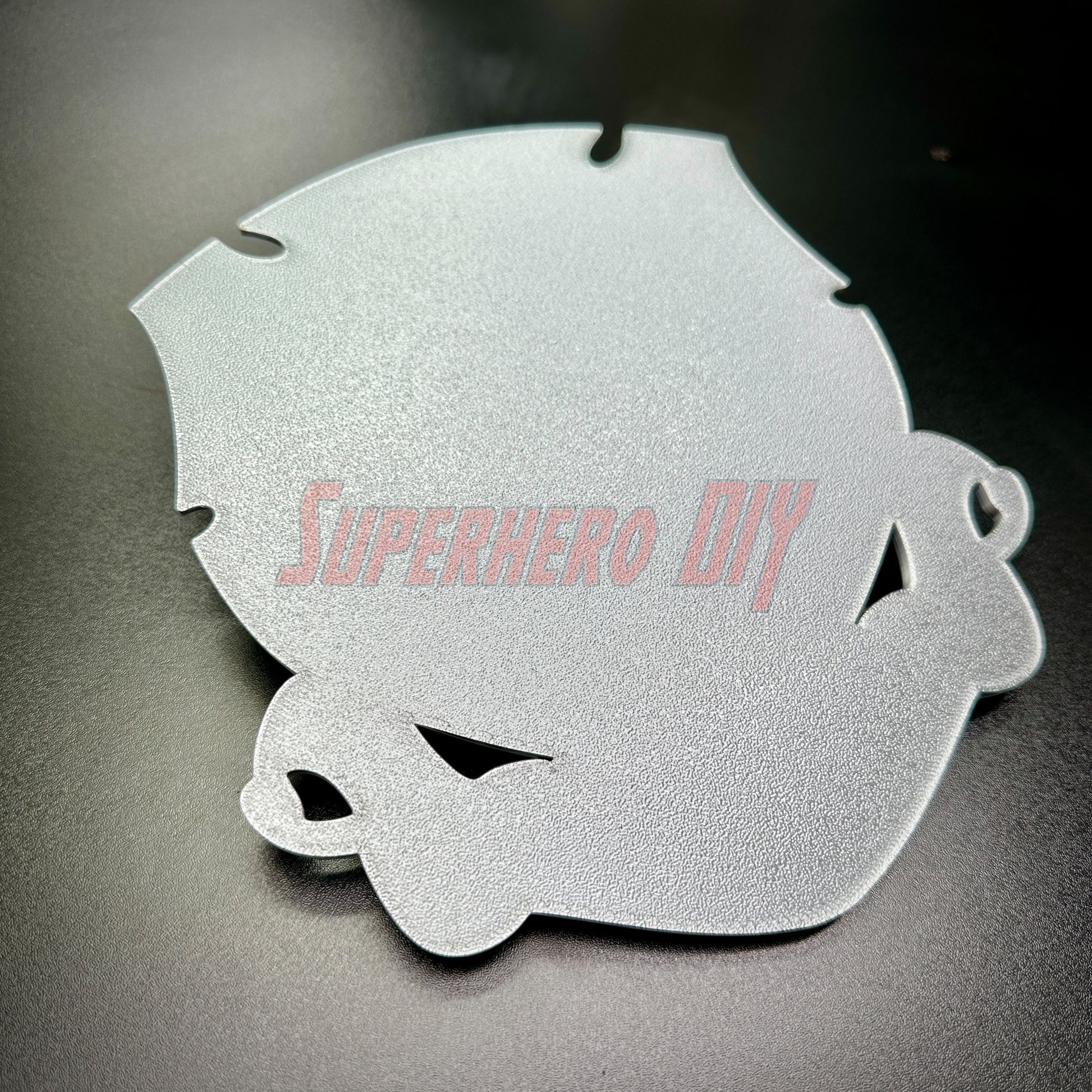 Back of the engineer regimental crest with a flat back for easy mounting with command strips or sticky velcro