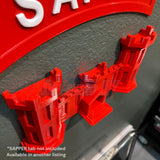 Wall-mountable Army Engineer Castle display in red for easy home decor