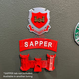 Wall-mountable Army Engineer Castle with SAPPER text on display