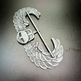 Subdued air assault badge display insignia with wings, perfect for military wall mounts or shadow box displays.