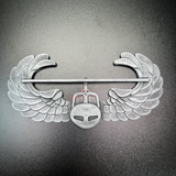 Subdued Air Assault Badge display insignia, detailed design with wings, perfect for wall mount or shadow box.