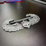 Subdued Air Assault Badge display insignia with wings, custom hand-painted, suitable for military wall mount or shadow box.