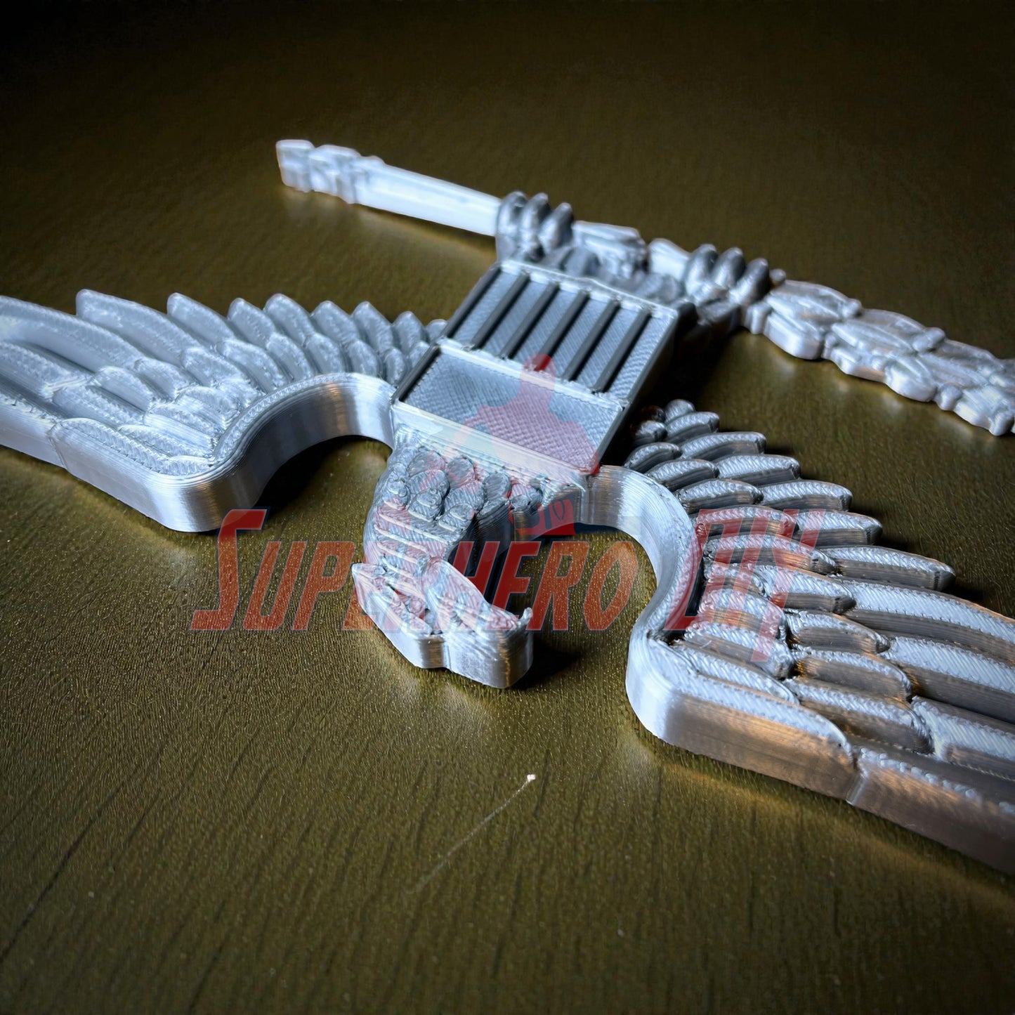 Colonel Captain rank insignia O-6 replica for military collectors and cosplayers, detailed design on wooden surface.