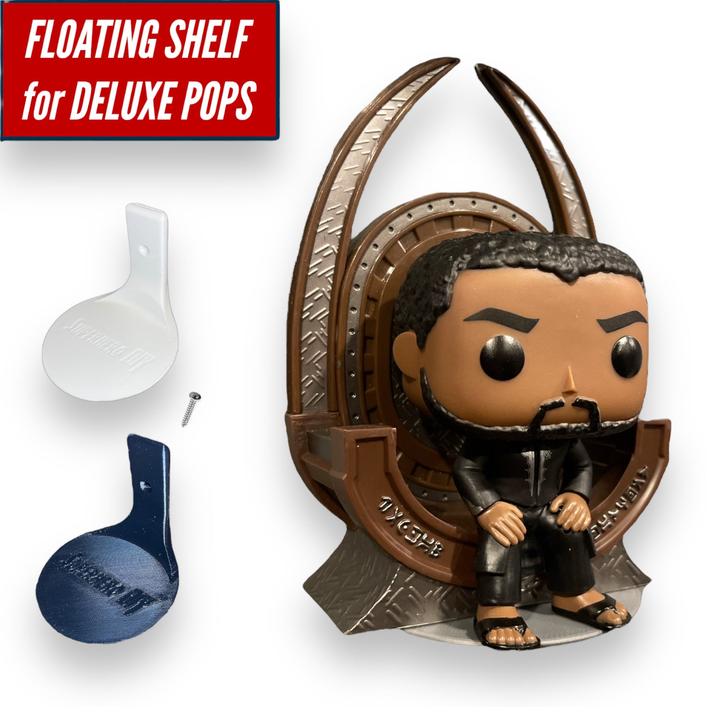 DELUXE size Floating Figure Shelves for POP! DELUXE Vinyl figures | Wall Stand Display Shelves for LARGE pops 6-inch or Deluxe