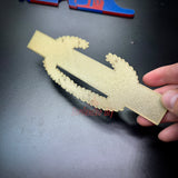 Master Combat Infantryman Badge replica in hand, showcasing intricate design and detail.