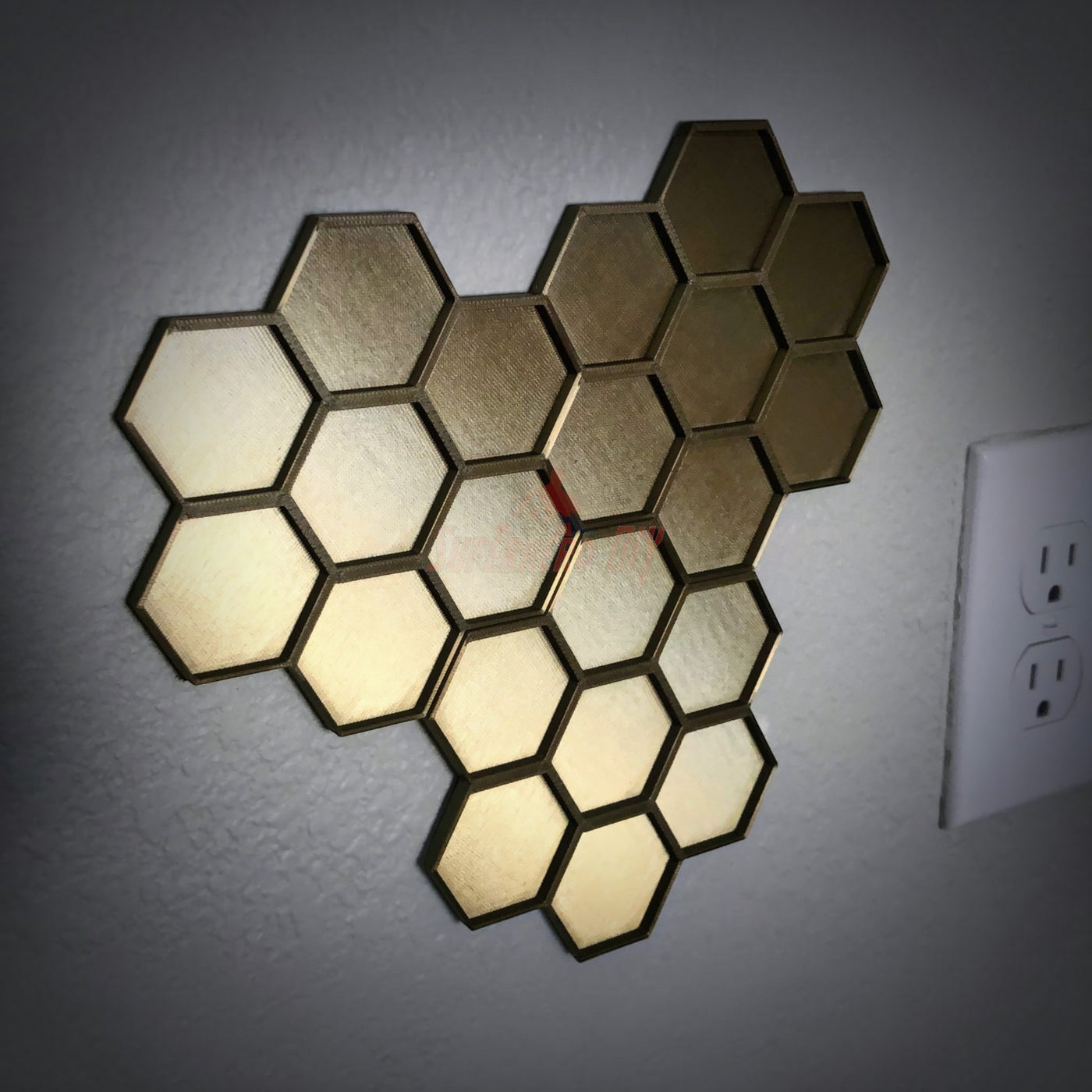 Honeycomb Wall Mount for original nespresso coffee pod organizer, holds multiple hex pieces to display coffee capsules.