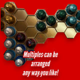 Honeycomb wall mount for original nespresso coffee pod organizer, showcasing arranged capsules.