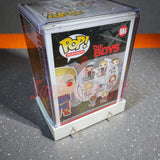 Hexagon Funko Pop display shelves showing boxed Pops with soft or hard protector case.