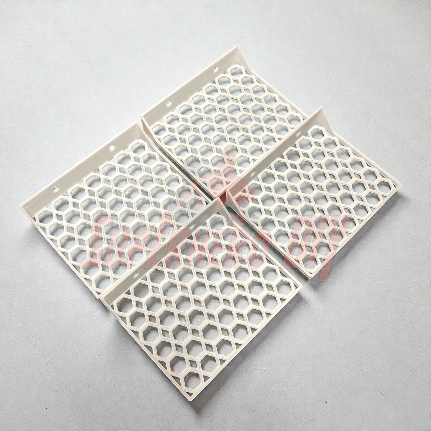 Hexagon Funko Pop display shelves with honeycomb design for soft or hard box protectors