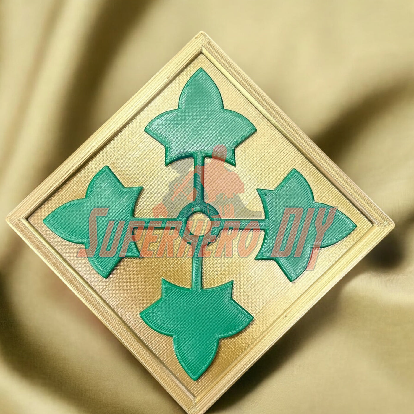 4th Infantry Division display insignia in 3D print on gold background
