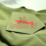 1st Infantry Division display insignia patch on green fabric, 3D-printed Big Red One symbol, multiple sizes available