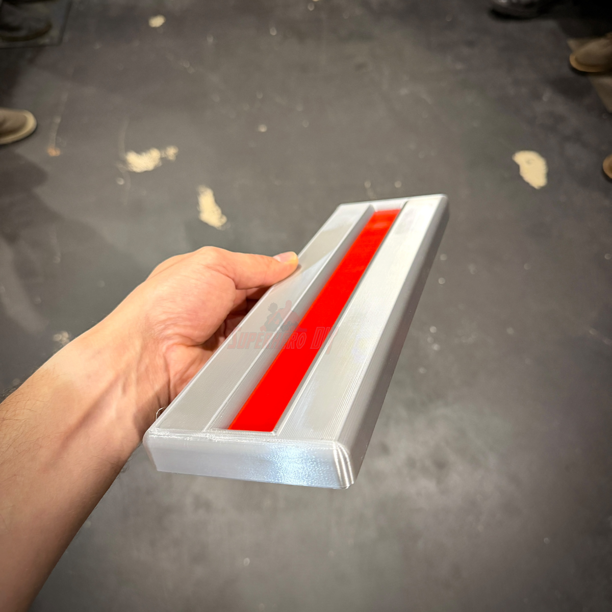 USMC Chief Warrant Officer 5 (CWO5) rank insignia wall display in silver and scarlet by SuperheroDIY