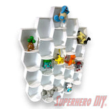 Tall Hexagon Wall Display for up to 24 Small Collectibles | Funko Advent Calendar, Disney Doorables, etc! - Superhero DIY