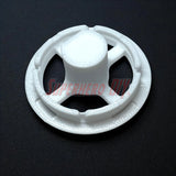 Angled view showing thickness of 3D-printed knob insert for Highlander HVAC