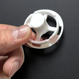 Angled view of Highlander knob mount replacement showing reinforced structure and internal hub detail