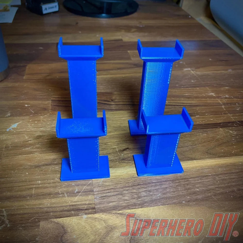 Train Track Support Riser Column compatible with BRIO, Imaginarium, or Thomas Wooden Train Track | 3D-printed enhancement for Train Set - Superhero DIY