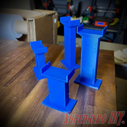 Train Track Support Riser Column compatible with BRIO, Imaginarium, or Thomas Wooden Train Track | 3D-printed enhancement for Train Set - Superhero DIY