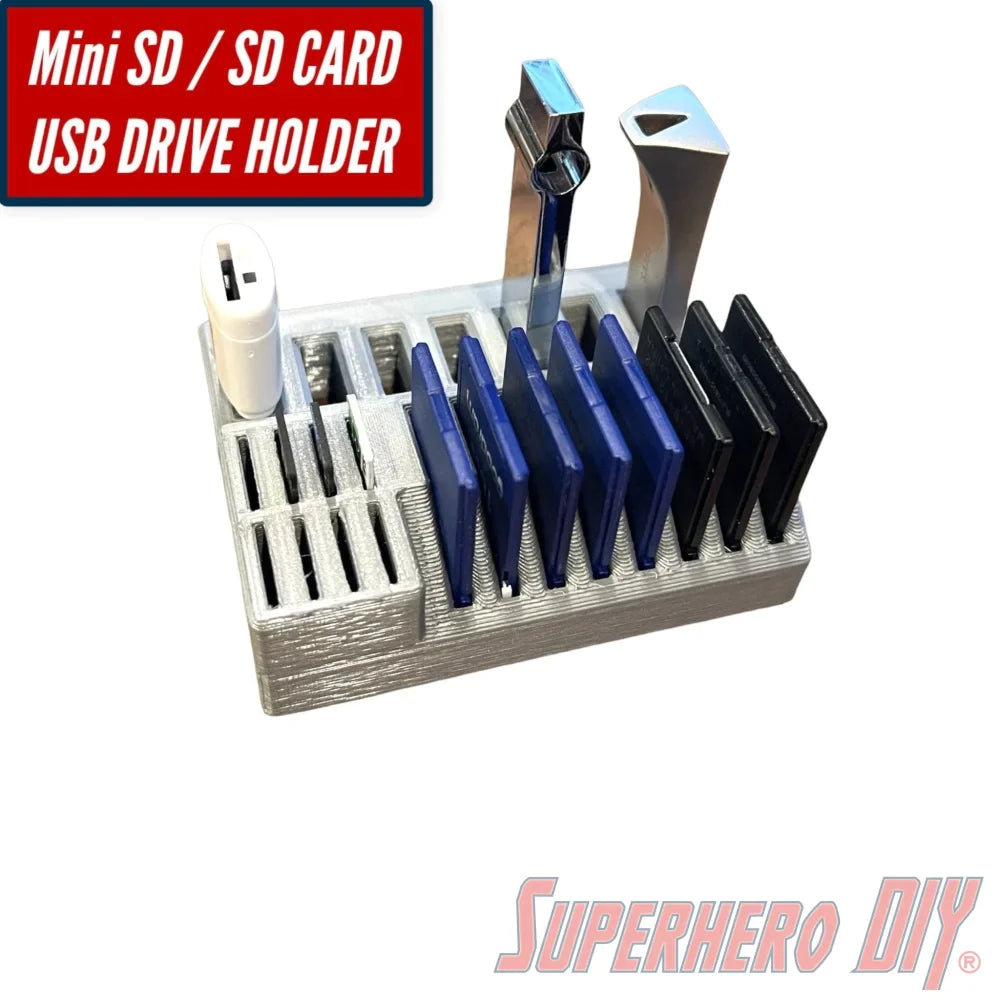 Check out the Ultimate Flash Drive Holder SD Card Holder MiniSD Holder | SD Card organizer Flash drive organizer USB Drive holder MiniSD organizer from Superhero DIY! The perfect solution for only $6.29