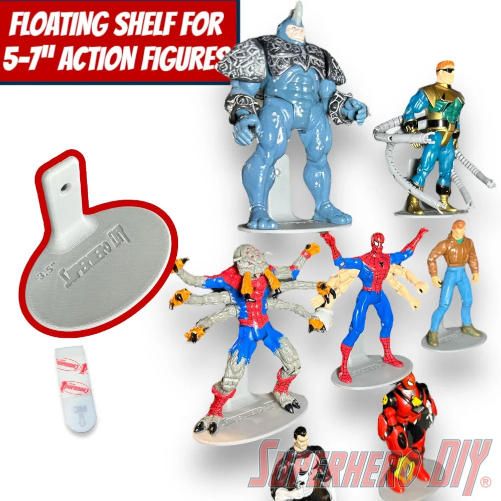 Check out the Universal Floating Shelf for Action Figures from Superhero DIY! The perfect solution for only $2.29