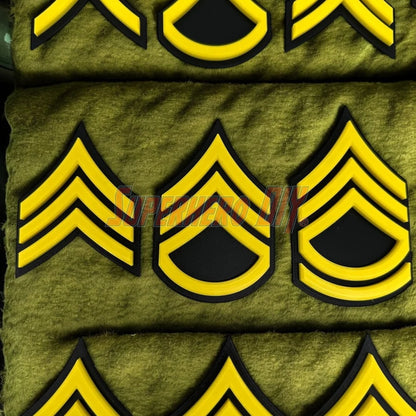 3D-printed US Army enlisted rank insignia available in multiple sizes for display, gifts, or shadow boxes - Superhero DIY