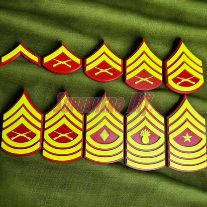🦅 USMC Enlisted Rank Insignia Display | Multiple Sizes | Marine Corps Rank Military