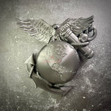 USMC EGA insignia wall display, available in Black, Gold, or Silver and Gold finishes