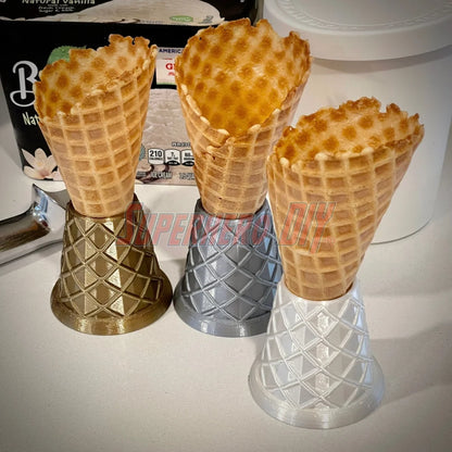 Waffle Cone Stands! Ice Cream Cone Holder Stands shaped like Waffle Cones! Perfect decor for ice cream scooping or ice cream party - Superhero DIY