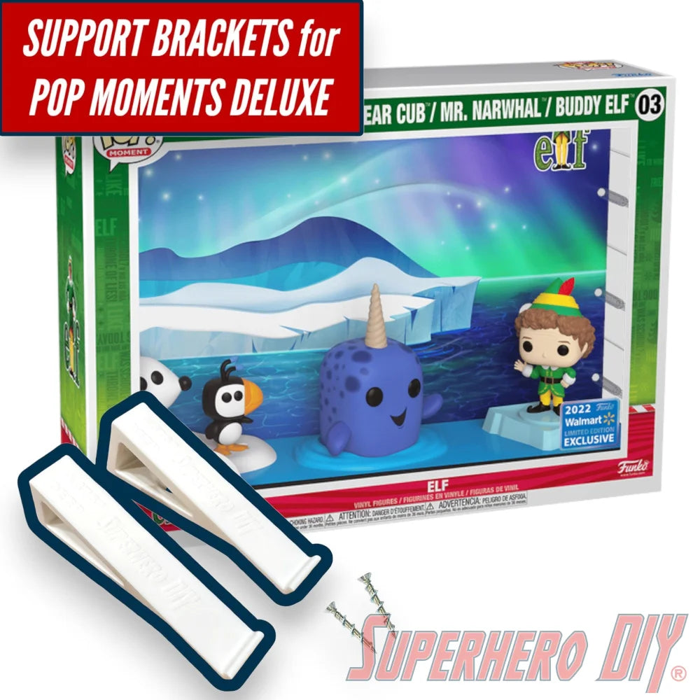 Wall Mount for Funko Pop! Moments Deluxe NARWHAL SCENE (ELF) - Superhero DIY