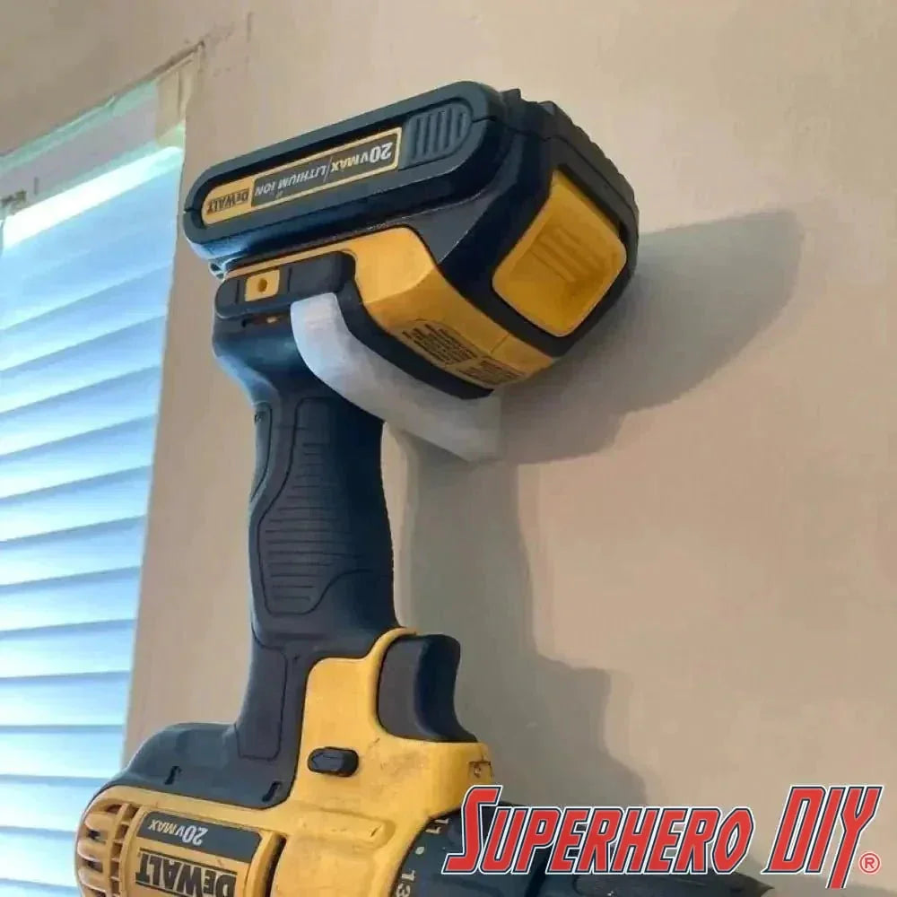Wall Mount Hook for DeWALT 20v XR Drill or Impact Driver | Mount your DeWALT tool for better organization - Superhero DIY