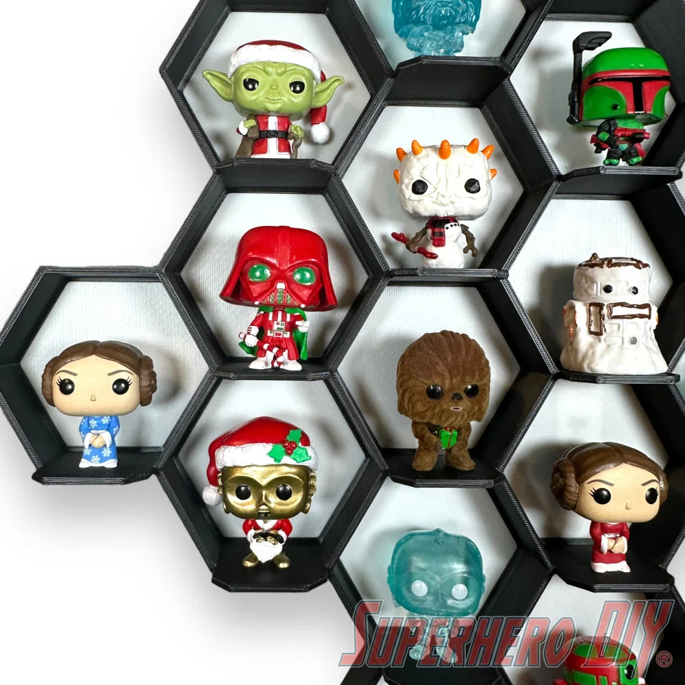 Check out the XL HONEY ADVENT- Honeycomb Wall Display for Funko Advent Calendar | Made for displaying LARGE Pocket Pops from Superhero DIY! The perfect solution for only $49.99