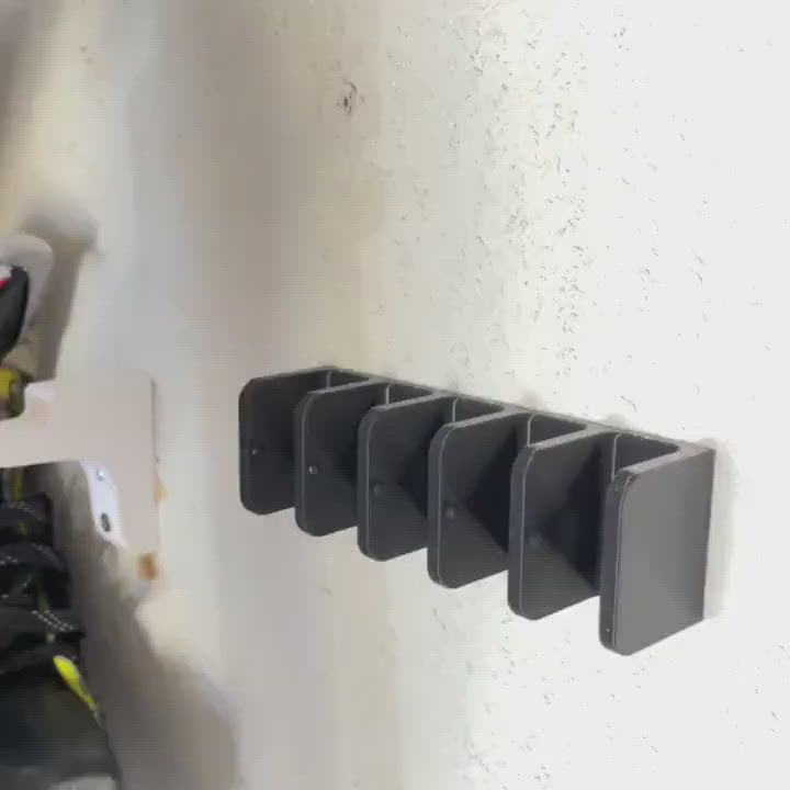 6-Pack Hockey Stick Wall Mount Hooks - Stainless Steel Holder Rack For Storage & Display